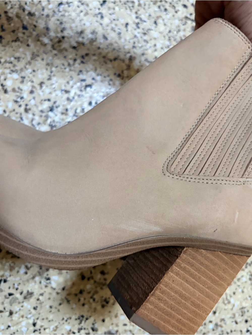 Steve Madden Beige Block Heel Ankle Boot